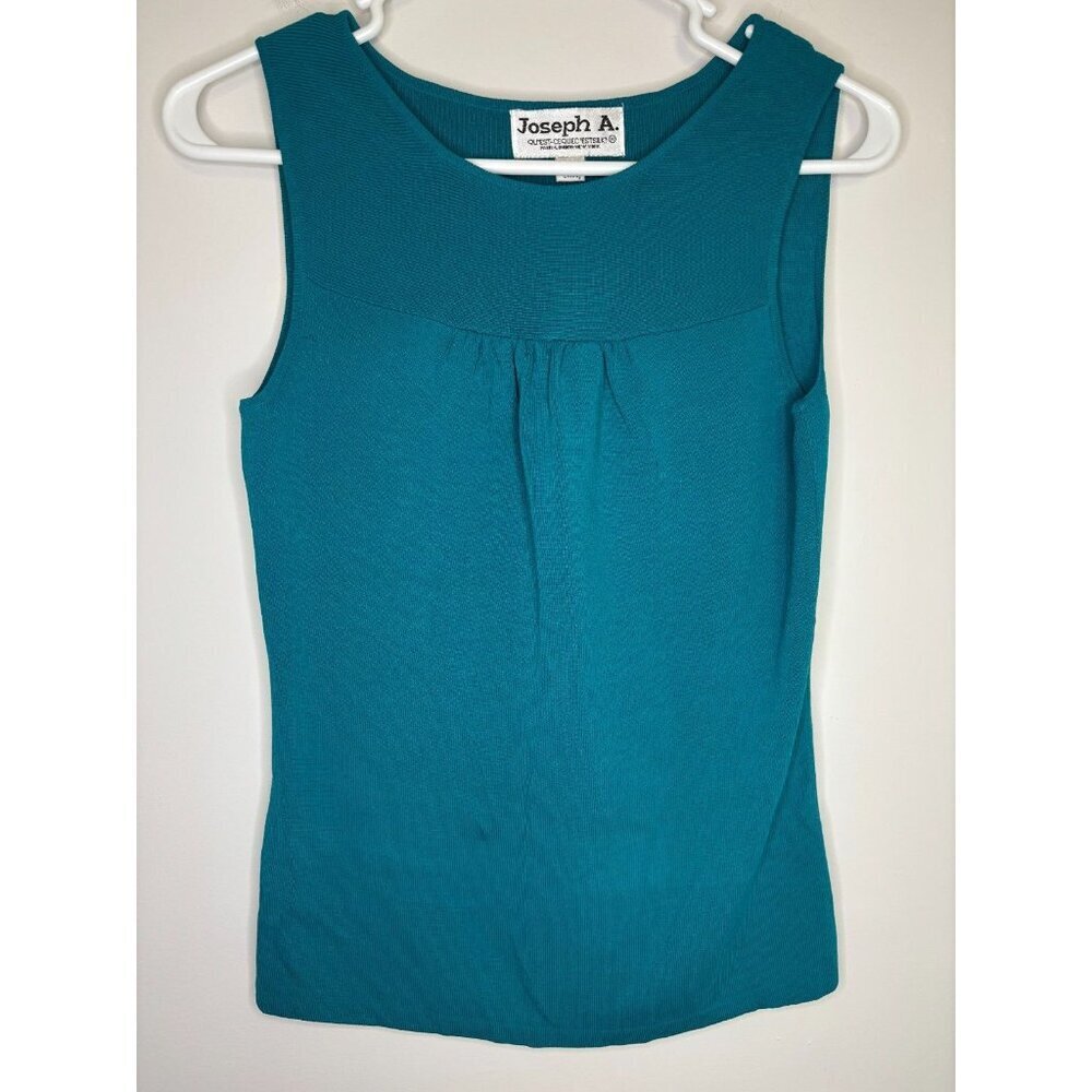Joseph A New Top Sleeveless Womens M Ocean Stretch Knit Ribbed Scoop Neck